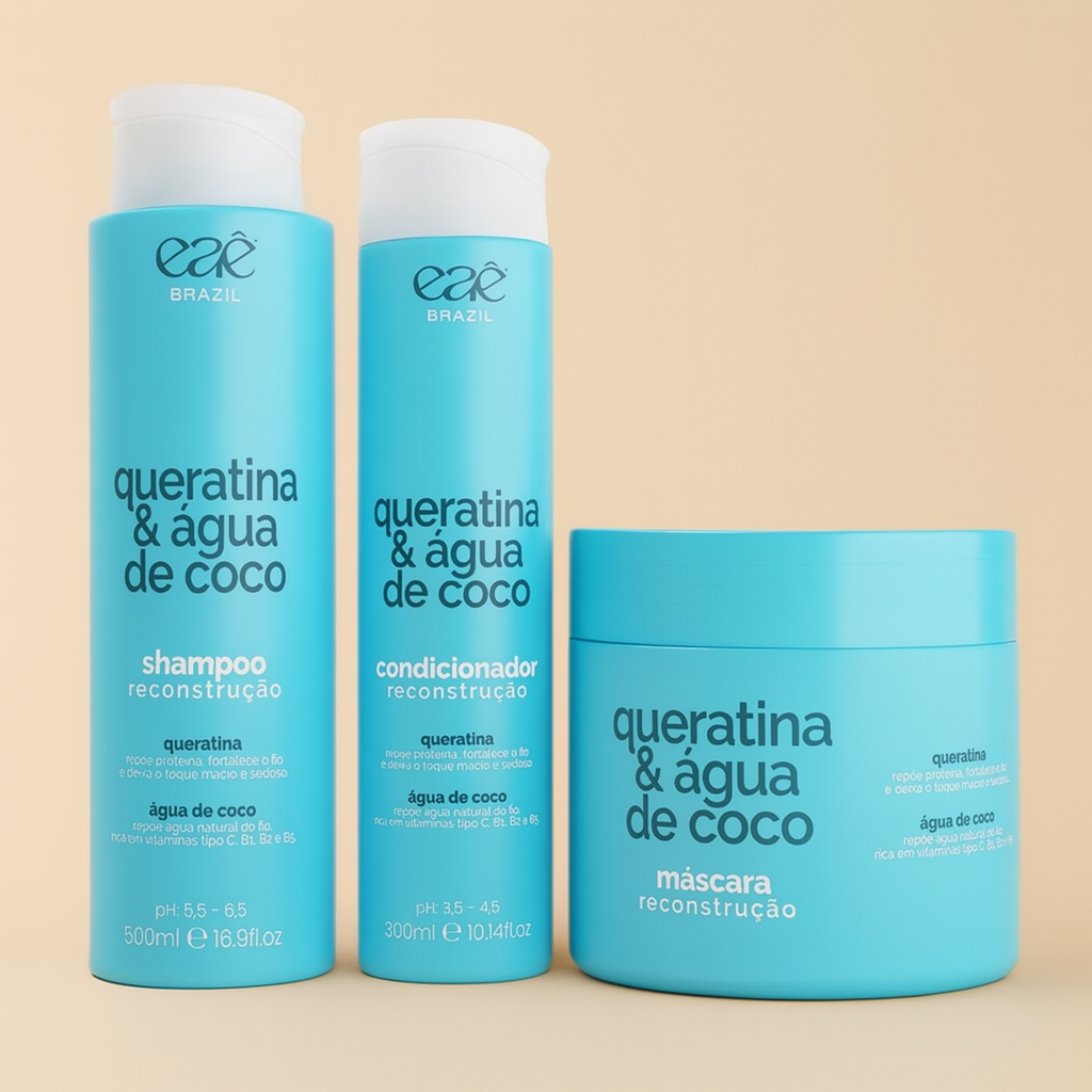 Kit Queratina & Água de Coco – Reconstrução Intensa